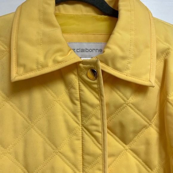 Liz Claiborne Vintage Yellow Quilted Jacket medium - Picture 5 of 10